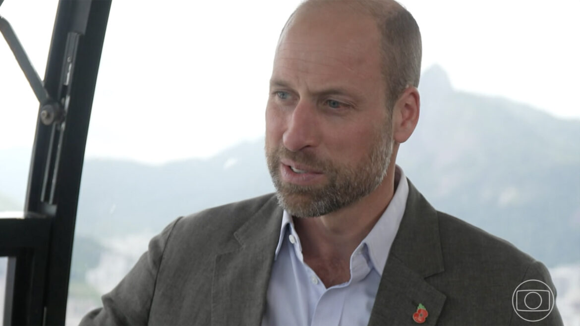 Príncipe William em entrevista no Domingão com Huck - Foto: Reprodução / Globo