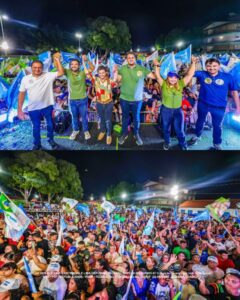 Em Barreirinhas, Orleans Brandão participa de lançamento da candidatura de Iracema Vale em ato que reuniu muitidão de 10 mil pessoas