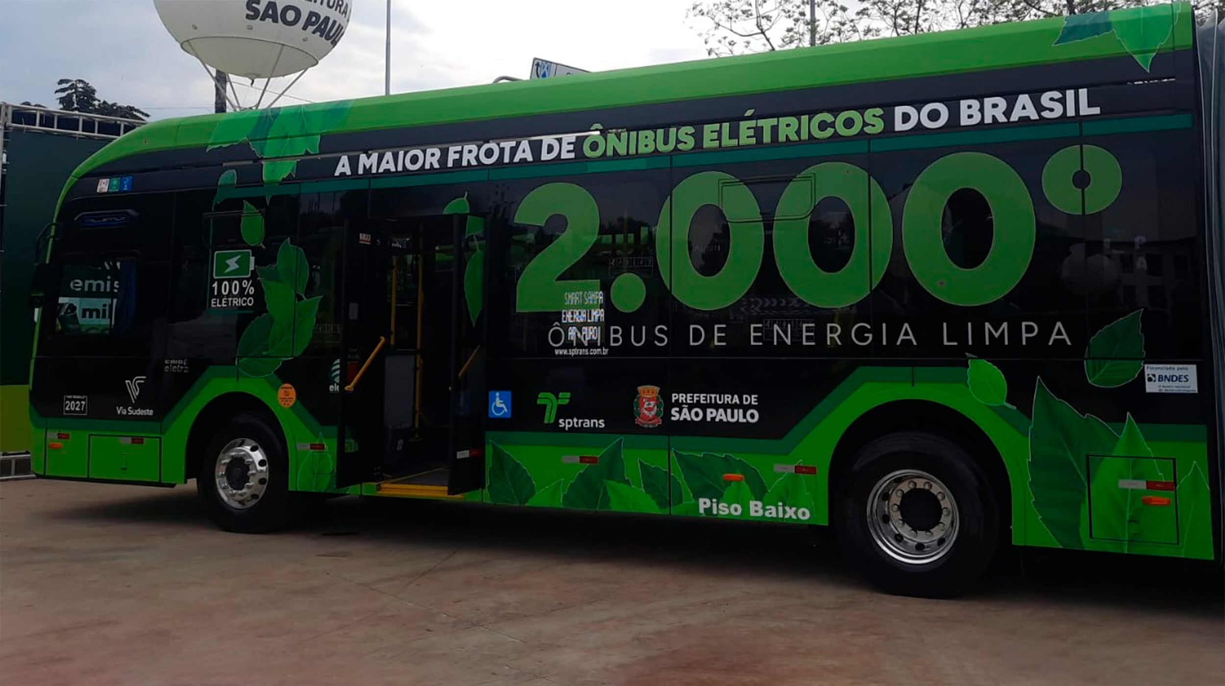 Cidade de São Paulo recebe mais 250 ônibus elétricos financiados pelo BNDES