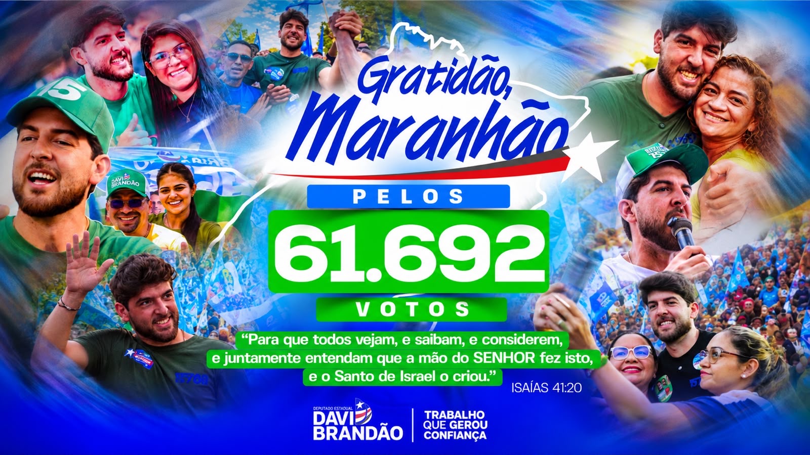 Davi Brandão é reeleito deputado estadual com 61.692 votos e confirma força política no Maranhão Davi Brandão é reeleito deputado estadual com 61.692 votos e confirma força política no Maranhão