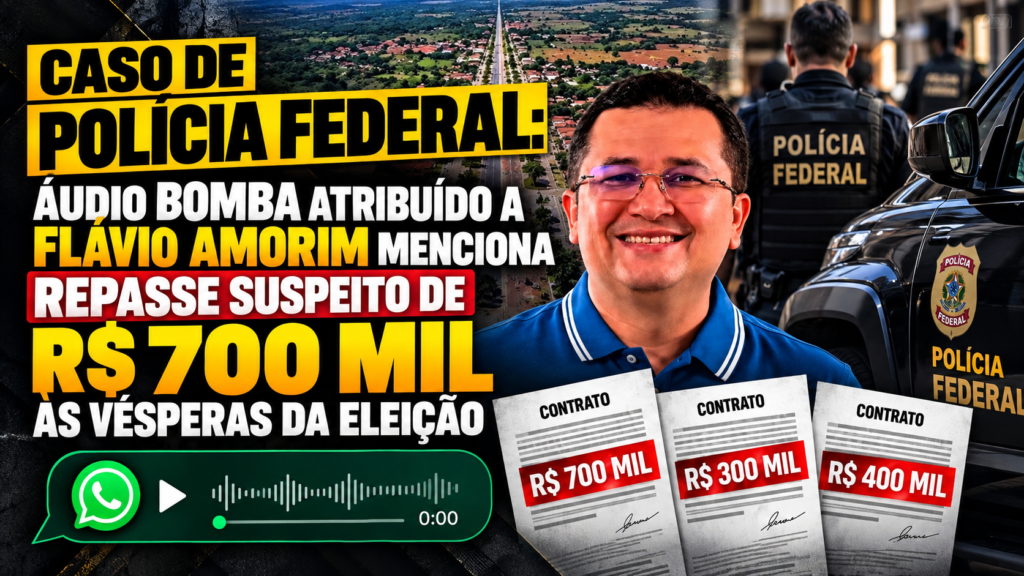 Polícia Federal: áudio bomba atribuído a Flávio Amorim menciona repasse suspeito de R$ 700 mil às vésperas da eleição