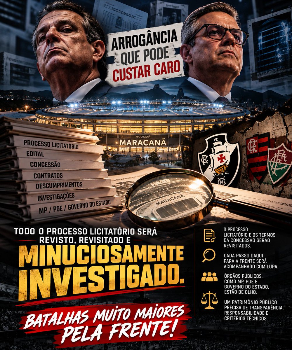 Pedrinho e Marcos Lamacchia podem questionar processo de licitação do Maracanã